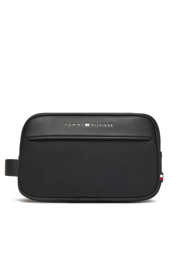 TOMMY HILFIGER - Tommy Hilfiger Kosmetyczka Th Foundation Washbag AM0AM13747 Czarny. Kolor: czarny. Materiał: skóra