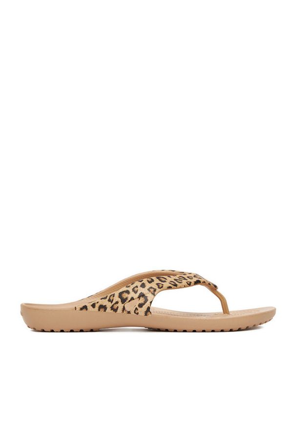 Crocs Japonki KADEE II LEOPARD FLIP W 206398-98R Beżowy. Kolor: beżowy
