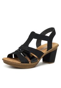 Rieker Sandały 665K3-00 Czarny. Kolor: czarny. Materiał: syntetyk #5