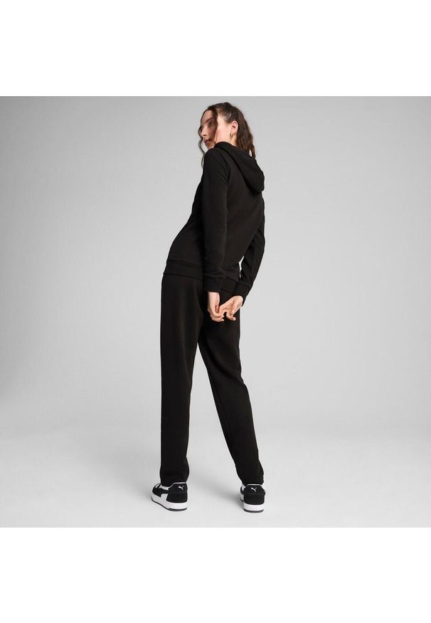 Dres Puma Metallic Hooded Sweat Suit Tr Op, Kobiety. Kolor: czarny. Materiał: dresówka