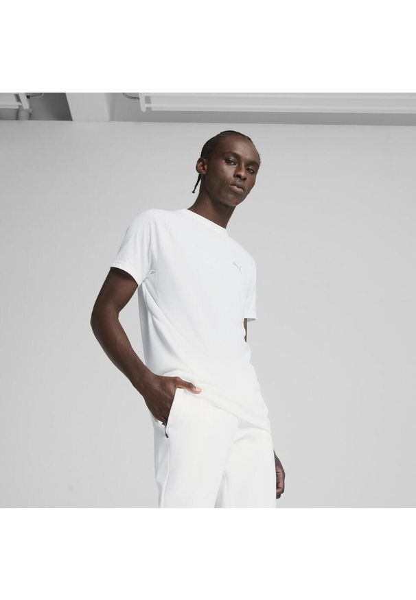 Puma - Męska koszulka EVOSTRIPE PUMA White. Kolor: biały. Długość rękawa: raglanowy rękaw. Sport: fitness