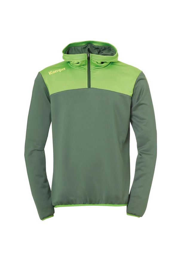 KEMPA - Bluza z kapturem Emotion 2.0 Kempa Quarter Zip. Typ kołnierza: kaptur. Kolor: zielony. Sport: piłka ręczna, fitness