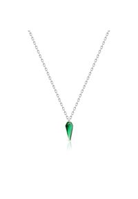 W.KRUK - Naszyjnik srebrny z zielonymi cyrkoniami. Materiał: srebrne. Kolor: wielokolorowy, srebrny, zielony. Kamień szlachetny: cyrkonia #1