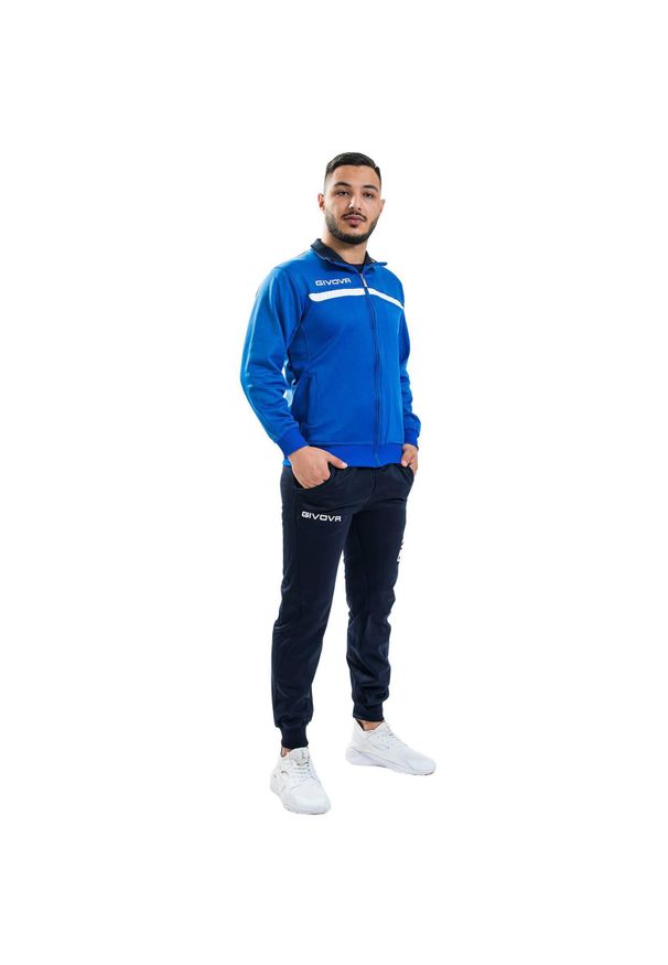 Givova - Dres Męski TT012. Kolor: niebieski. Materiał: dresówka