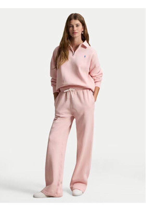 Polo Ralph Lauren Spodnie dresowe 211977959504 Różowy Wide Leg. Kolor: różowy. Materiał: bawełna