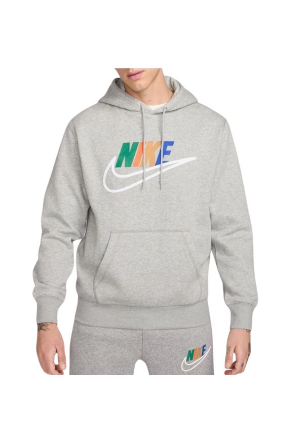 Nike - Bluza z Kapturem Club Futura Rozmiar L Szary - FZ0772-063. Typ kołnierza: kaptur. Kolor: szary. Materiał: polar. Wzór: nadruk