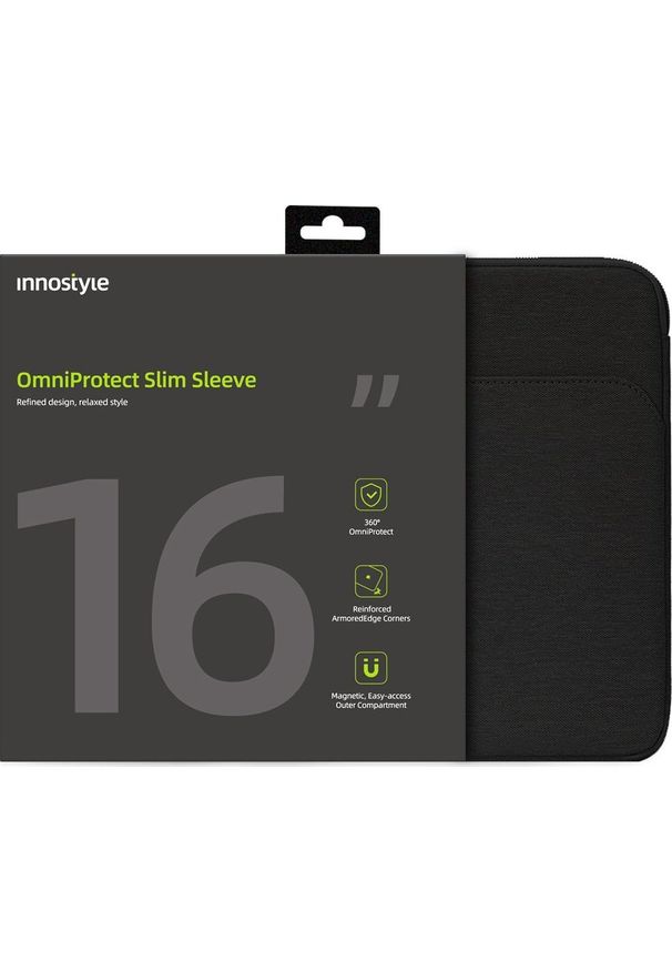 Torba Innostyle INNOSTYLE TORBA NA LAPTOPA 16" WODOODPORNA ETUI OMNIPROTECT SLIM CZARNA. Kolor: czarny