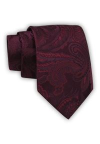 Krawat Alties (7 cm) - Bordowy, Wzór Orientalny. Kolor: czerwony. Materiał: tkanina. Styl: elegancki, wizytowy #1