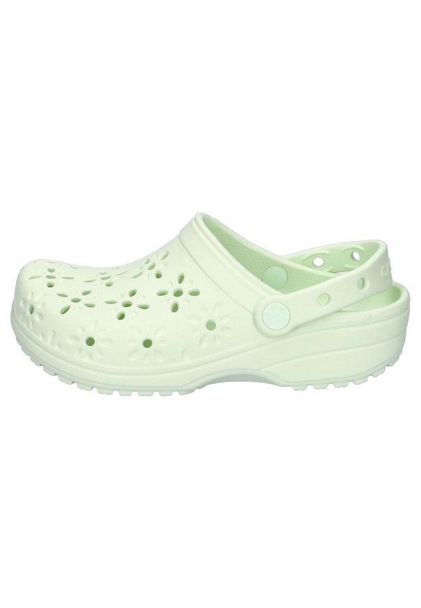 Buty do chodzenia damskie Crocs Classic Floral Cut Out Clog. Kolor: zielony. Materiał: syntetyk, materiał. Sezon: lato. Sport: turystyka piesza