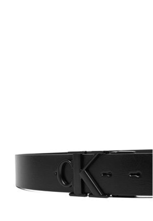 Calvin Klein Pasek Męski Ck Buckle Tumbled 35Mm Adj/Rev LV04D7049G Czarny. Kolor: czarny. Materiał: skóra