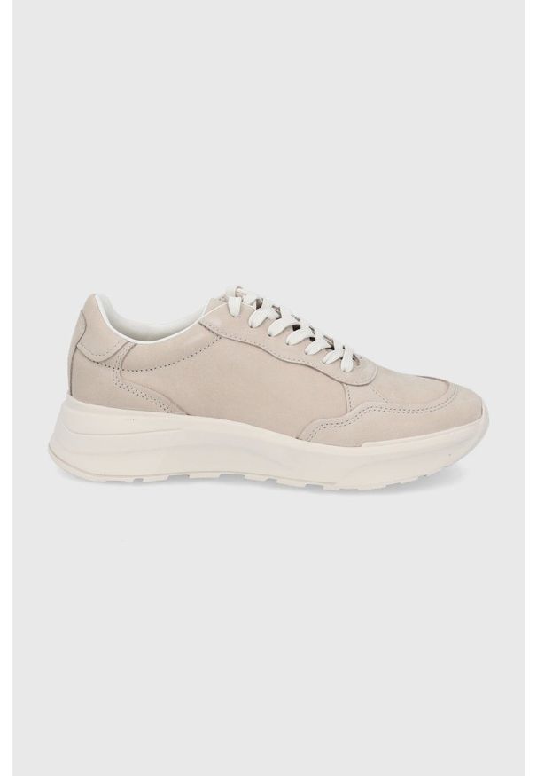 vagabond - Vagabond - Buty zamszowe Janessa. Nosek buta: okrągły. Zapięcie: sznurówki. Kolor: beżowy. Materiał: zamsz. Obcas: na platformie