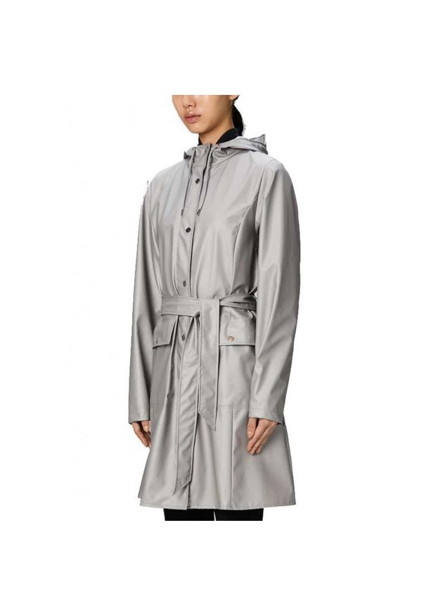 Rains - Kurtka RAINS CURVE LONG JACKET W3 Szary. Kolor: szary. Materiał: tkanina, syntetyk