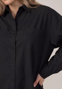 Born2be - Czarna Bawełniana Koszula o Kroju Oversize Nororena. Okazja: na co dzień. Kolor: czarny. Materiał: bawełna. Styl: elegancki, casual #4