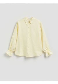 Reserved - Koszula z lnem - jasnożółty. Kolor: żółty. Materiał: len #1