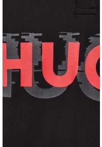 Hugo - HUGO polo bawełniane 50468259 kolor czarny z nadrukiem. Typ kołnierza: polo. Kolor: czarny. Materiał: bawełna. Długość: krótkie. Wzór: nadruk #4