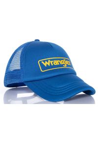 Wrangler - DAMSKA CZAPKA WRANGLER BY KABEL CAP NAUTICAL BLUE W0M2591V2. Wzór: napisy. Styl: klasyczny