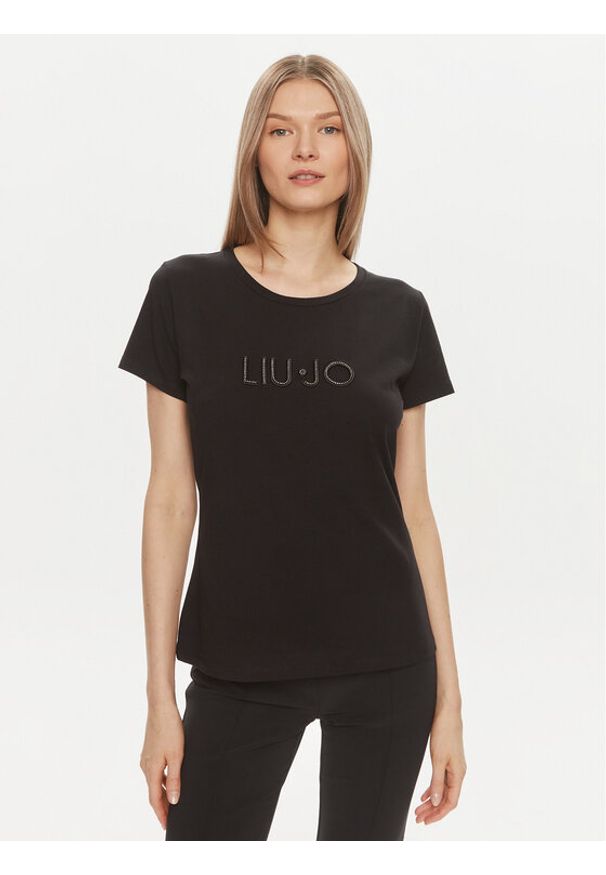 Liu Jo Sport T-Shirt TA4136 JS003 Czarny Regular Fit. Kolor: czarny. Materiał: bawełna. Styl: sportowy