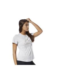 Koszulka sportowa damska Reebok Marble Tee. Kolor: beżowy. Długość rękawa: krótki rękaw. Długość: krótkie