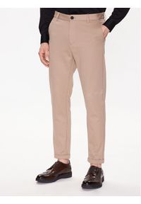 Lindbergh Chinosy 30-01007A Beżowy Slim Fit. Kolor: beżowy. Materiał: syntetyk #1