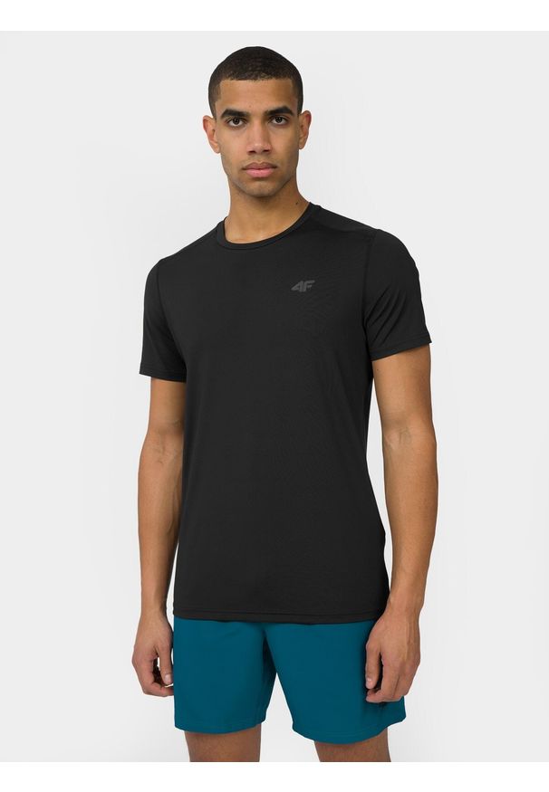 4f - 4F Koszulka treningowa regular szybkoschnąca męska 3XL. Kolor: czarny. Materiał: dzianina, materiał