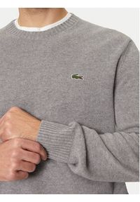 Lacoste Sweter AH2916 Szary Regular Fit. Kolor: szary. Materiał: wełna