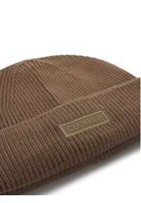 Calvin Klein Czapka LV04D8058G Brązowy. Kolor: brązowy. Materiał: wełna, materiał