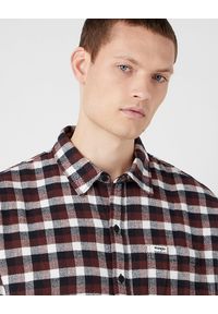 Wrangler - WRANGLER 1 PKT SHIRT MĘSKA KOSZULA MATERIAŁOWA W KRATKĘ KRATA DŁUGI RĘKAW W5D6LAH45. Materiał: materiał. Długość rękawa: długi rękaw. Długość: długie. Wzór: kratka #4