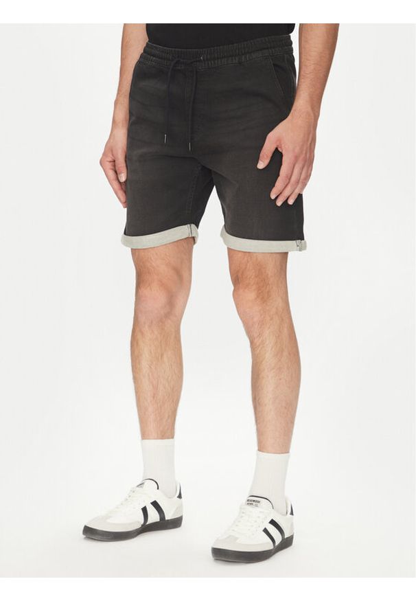 Jack & Jones - Jack&Jones Szorty jeansowe Rick 12269594 Czarny Regular Fit. Kolor: czarny. Materiał: bawełna