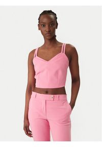 Rinascimento Top CFC0127891003 Różowy Slim Fit. Kolor: różowy. Materiał: syntetyk #1