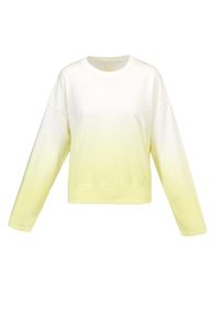 Juvia - Sweter JUVIA FLEECE SWEATER DIP DYE. Kolor: biały, wielokolorowy, żółty. Materiał: materiał, tkanina