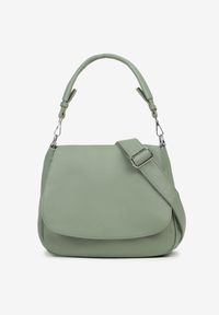 Renee - Jasnozielona Torebka z Klapą w Stylu Listonoszki z Paskiem i Rączką Malurelle. Kolor: zielony. Styl: elegancki, casual