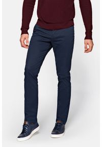 Lancerto - Spodnie Granatowe z Bawełną Chino Slim Madrid. Kolor: niebieski. Materiał: elastan, bawełna #1