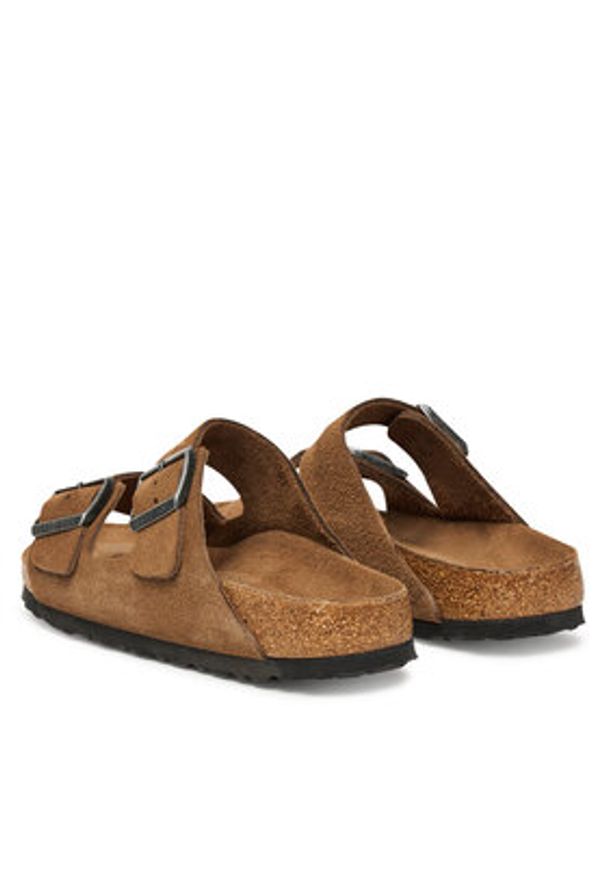Birkenstock Klapki Arizona Sfb 1030865 Brązowy. Kolor: brązowy. Materiał: skóra, zamsz
