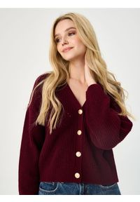 Sinsay - Kardigan z ozdobnymi guzikami - bordowy. Kolor: czerwony #1