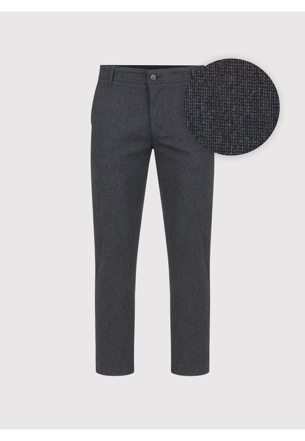 Pako Lorente - PAKO LORENTE – Grafitowe spodnie męskie chino. Okazja: na co dzień. Kolor: szary. Materiał: bawełna, poliester, elastan. Sezon: zima, jesień. Styl: casual