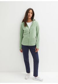 bonprix - Bluza rozpinana z polaru, z kieszeniami z zamkiem. Kolor: zielony. Materiał: polar #2
