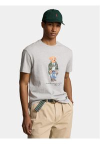 Polo Ralph Lauren T-Shirt 710854497035 Szary Regular Fit. Typ kołnierza: polo. Kolor: szary. Materiał: bawełna
