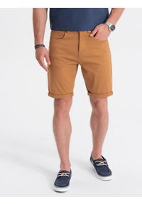 Ombre Clothing - Szorty męskie CHINO - camel V17 - Rozmiar: M. Okazja: na co dzień. Materiał: elastan, bawełna. Długość: krótkie. Styl: casual #1