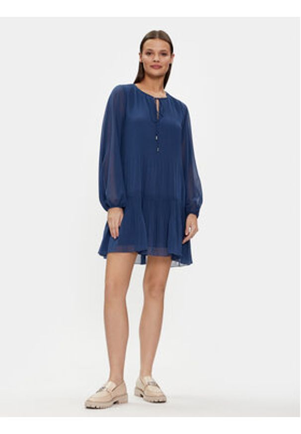 Liu Jo Sukienka codzienna MA4106 T5975 Granatowy Regular Fit. Okazja: na co dzień. Kolor: niebieski. Materiał: syntetyk. Typ sukienki: proste. Styl: casual