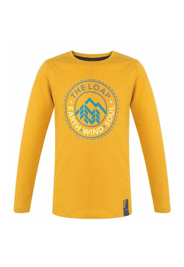 Lowa - Koszulka dziecięca Loap Bilong 116 - Miękka bawełna i idealne dopasowanie. Kolor: fioletowy. Materiał: bawełna. Długość rękawa: długi rękaw. Styl: elegancki