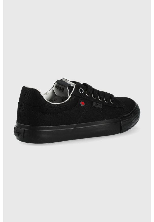 Lee Cooper tenisówki damskie kolor czarny. Nosek buta: okrągły. Zapięcie: sznurówki. Kolor: czarny. Materiał: guma