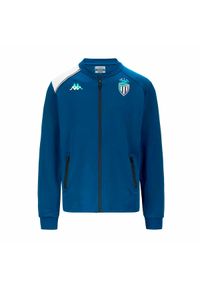 Kappa - Bluza dresowa AS Monaco Atriso 2023/24. Kolor: niebieski, biały, wielokolorowy. Materiał: dresówka. Sport: piłka nożna