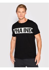 Alpha Industries T-Shirt Printed Stripe 118511 Czarny Regular Fit. Kolor: czarny. Materiał: bawełna