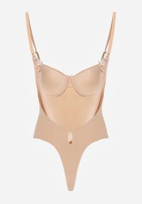 Born2be - Beżowe Body Bieliźniane do Ubrań z Wyciętymi Plecami i Odkrytymi Ramionami Urilvia. Kolor: beżowy #2
