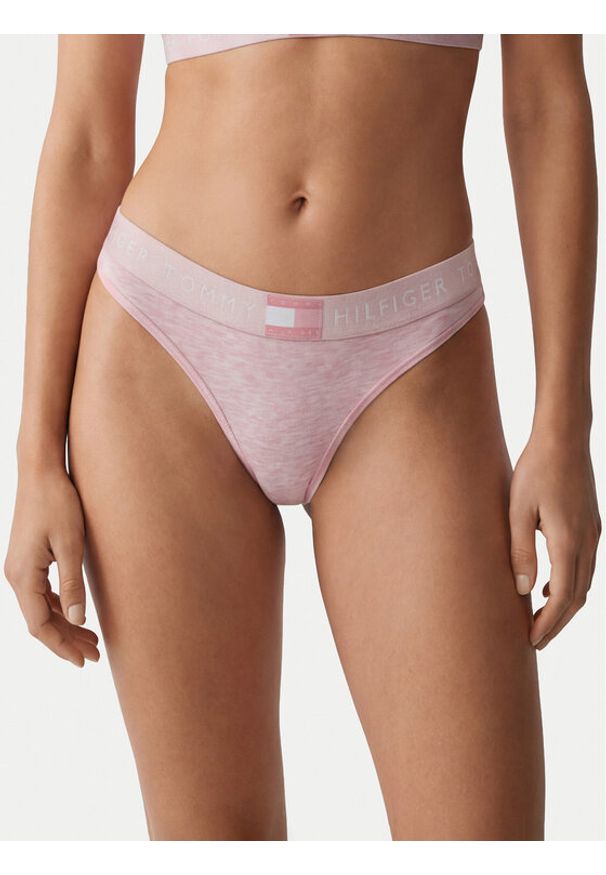 TOMMY HILFIGER - Tommy Hilfiger Stringi UW0UW06039 Różowy jasny. Kolor: różowy. Materiał: bawełna