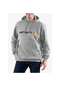 Bluza z kapturem męska Carhartt Signature Logo Sweatshirt. Typ kołnierza: kaptur. Kolor: szary