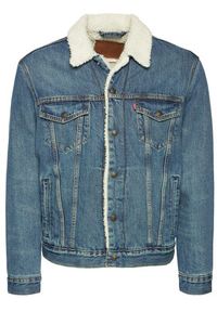 Levi's® Kurtka jeansowa Type III Sherpa 16365-0128 Niebieski Regular Fit. Kolor: niebieski. Materiał: jeans, bawełna #4