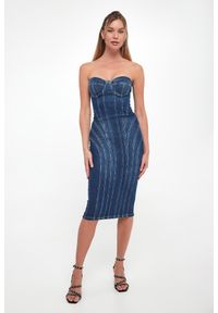 Elisabetta Franchi - Sukienka jeansowa bodycon ELISABETTA FRANCHI. Materiał: jeans. Typ sukienki: bodycon #4