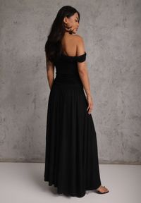 Renee - Czarna Koktajlowa Asymetryczna Sukienka Taliowana z Wiskozy na Jedno Ramię Pasacia. Okazja: na imprezę. Kolor: czarny. Materiał: wiskoza. Typ sukienki: asymetryczne. Styl: wizytowy #5