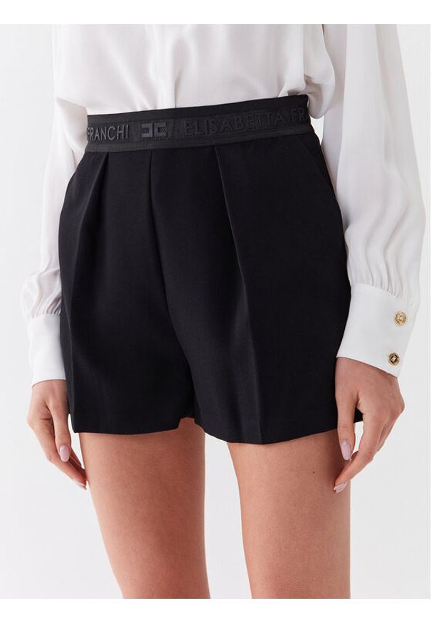 Elisabetta Franchi Szorty materiałowe SH-014-32E2-V200 Czarny Regular Fit. Kolor: czarny. Materiał: syntetyk, materiał